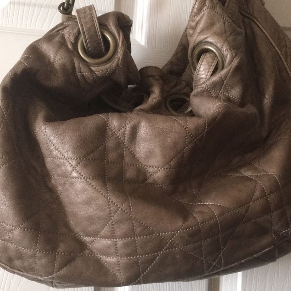 Dior Gold and Brown Hobo Bag with Slouchy Design